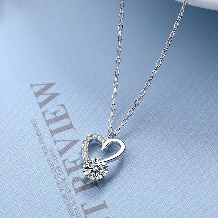 Ladies Necklace with Elegant Heart Pendant and Sparkling Zirconia Nin Boutique