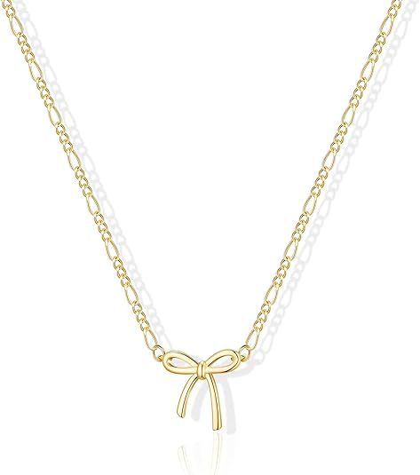 Women's elegant necklace with bow pendant and fine link design Nin Boutique