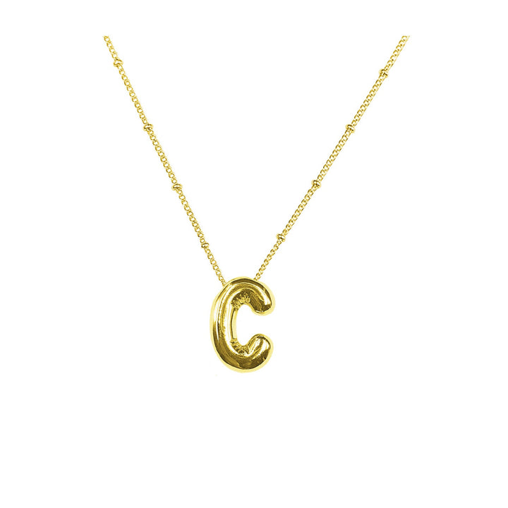 Women's necklace with a curved minimalist pendant and high-quality link chain Nin Boutique