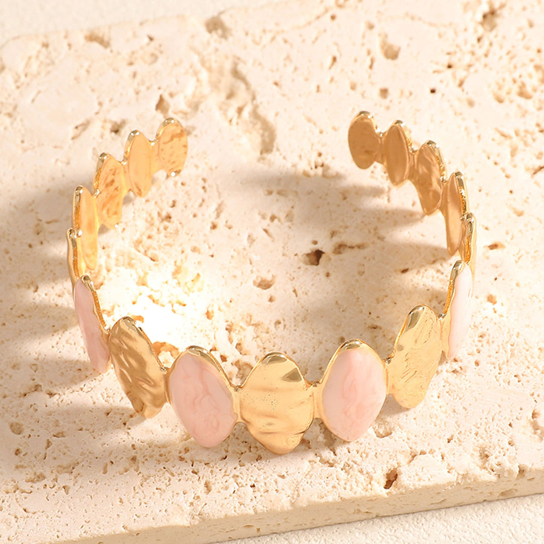 Women's Open Bangle made of fine metal with elegant motif Nin Boutique