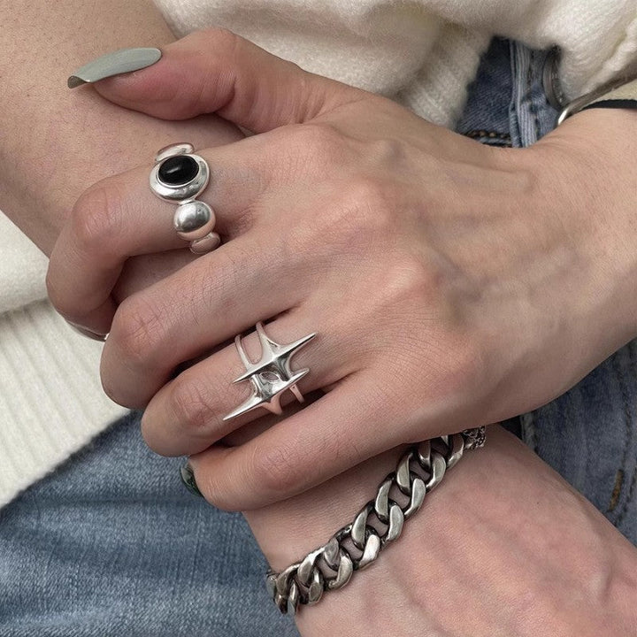 Women's Open Ring with Unique Spikes Design Nin Boutique