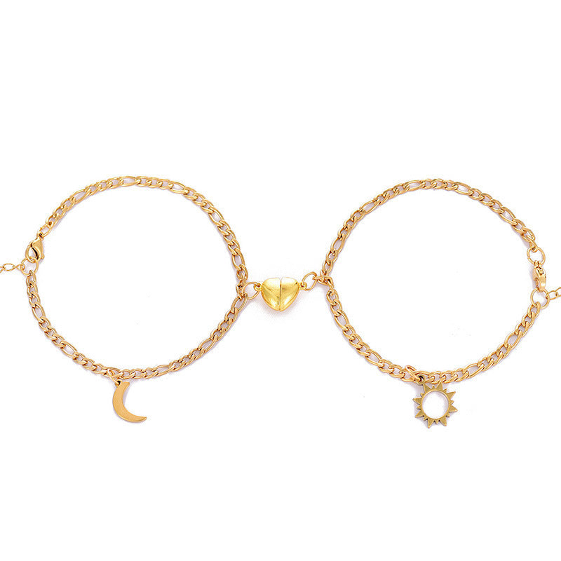Women's Anklets with Moon and Heart Pendant Nin Boutique