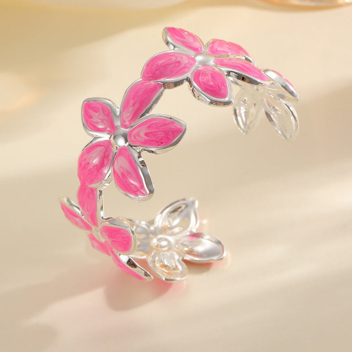 Ladies Open Bangle with Artistic Flower Design Nin Boutique