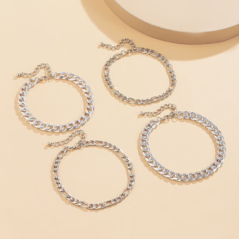 Ladies modern ankle bracelet with layered chain design Nin Boutique