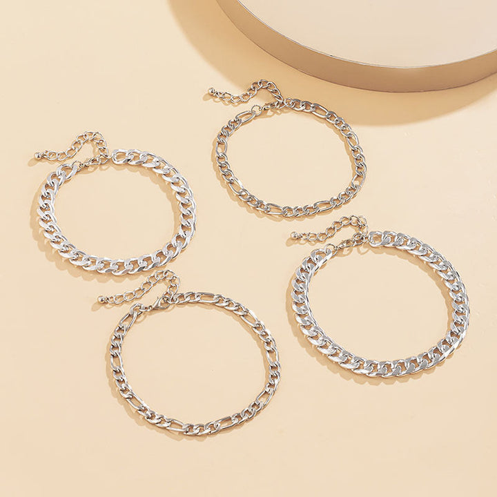 Ladies modern ankle bracelet with layered chain design Nin Boutique
