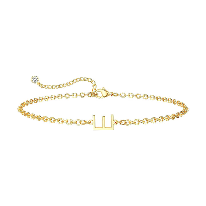 Women’s ankle bracelet with personalized initial and sparkling zirconia detail Nin Boutique