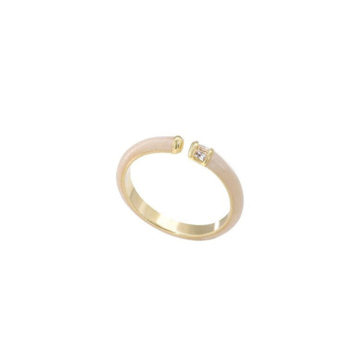 Women's Open Ring with Elegant Pearl Design and Sparkling Stone Nin Boutique