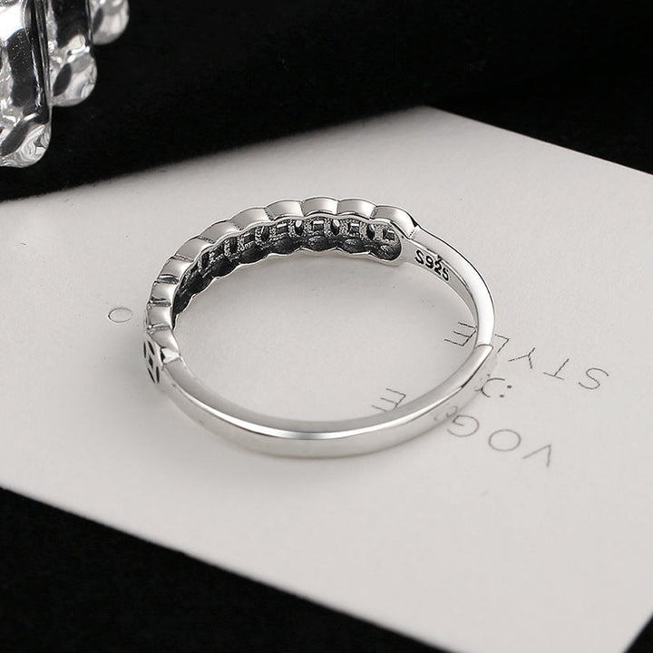 Women Open Ring with Attractive Chain Design Nin Boutique