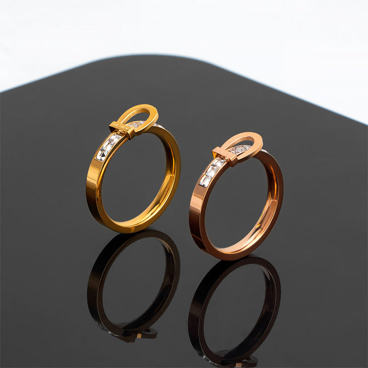 Women Stylish Fashionable Ring with Shiny Zirconia Stones Nin Boutique