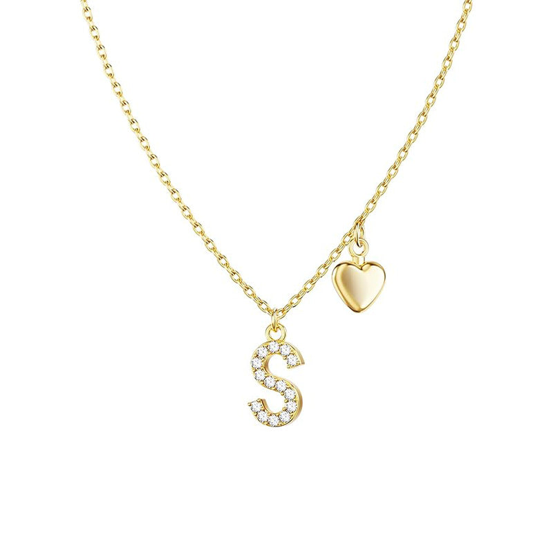 Women's necklace with individually designed initial and heart pendant Nin Boutique