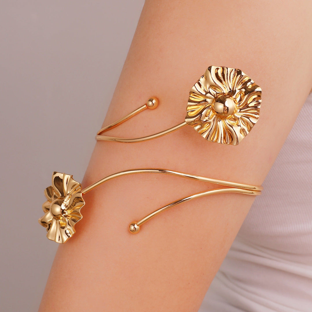 Women Open Cuff with Floral Accents Nin Boutique
