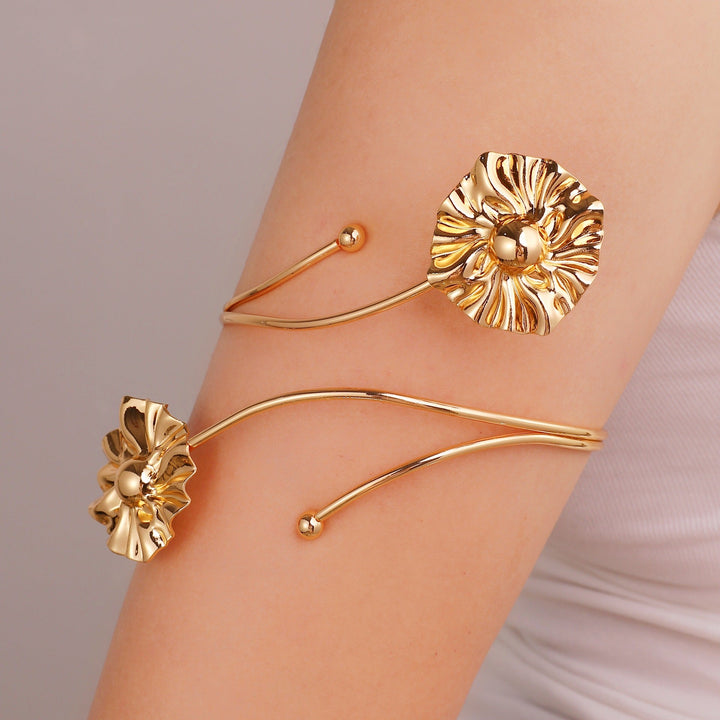 Women Open Cuff with Floral Accents Nin Boutique