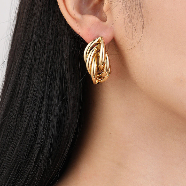 Women's earrings with elegant twisted design Nin Boutique