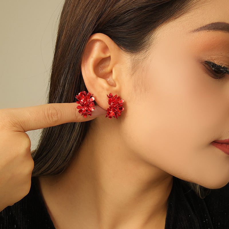 Women's earrings with floral, sparkling details Nin Boutique