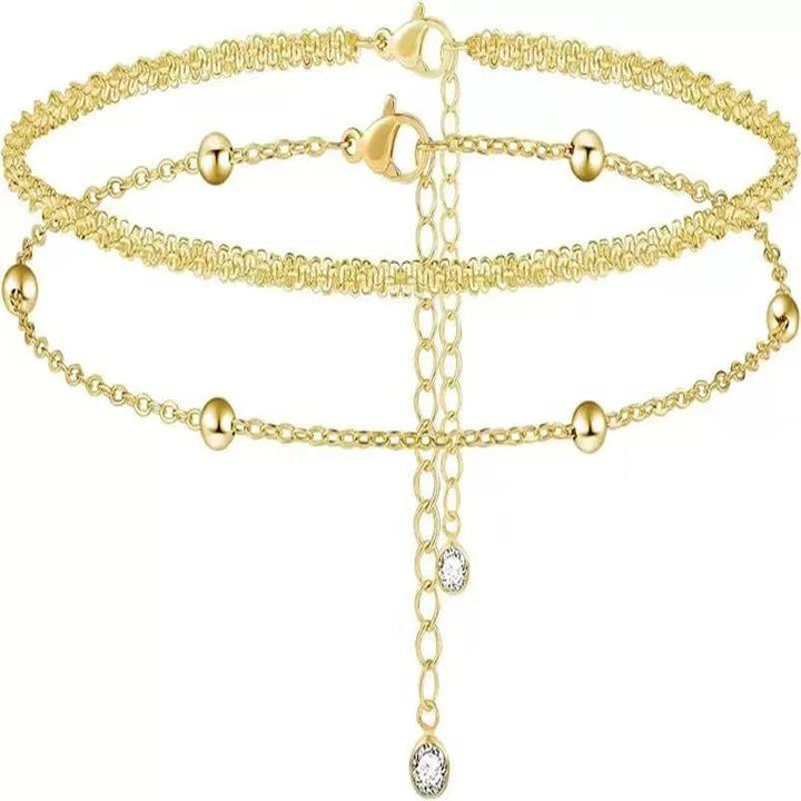 Ladies elegant ankle bracelet with sparkling zirconia elements Nin Boutique