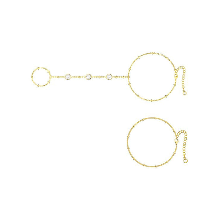 Ladies ankle bracelet with sparkling zirconia elements and elegant chain structure Nin Boutique