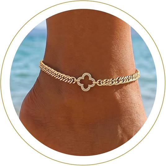Women's Anklet with Maritime Star Pendant and Pearl Accent Nin Boutique