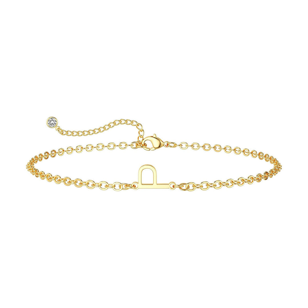 Women’s ankle bracelet with personalized initial and sparkling zirconia detail Nin Boutique