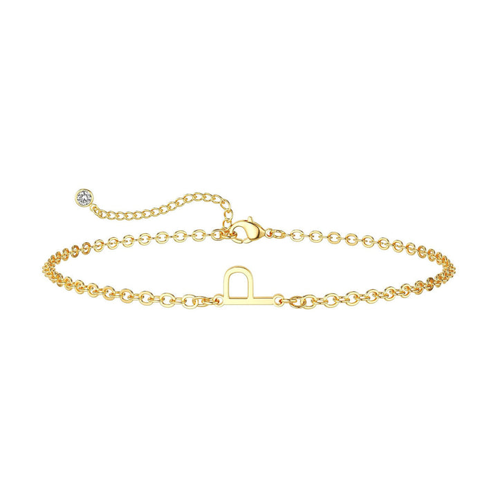 Women’s ankle bracelet with personalized initial and sparkling zirconia detail Nin Boutique