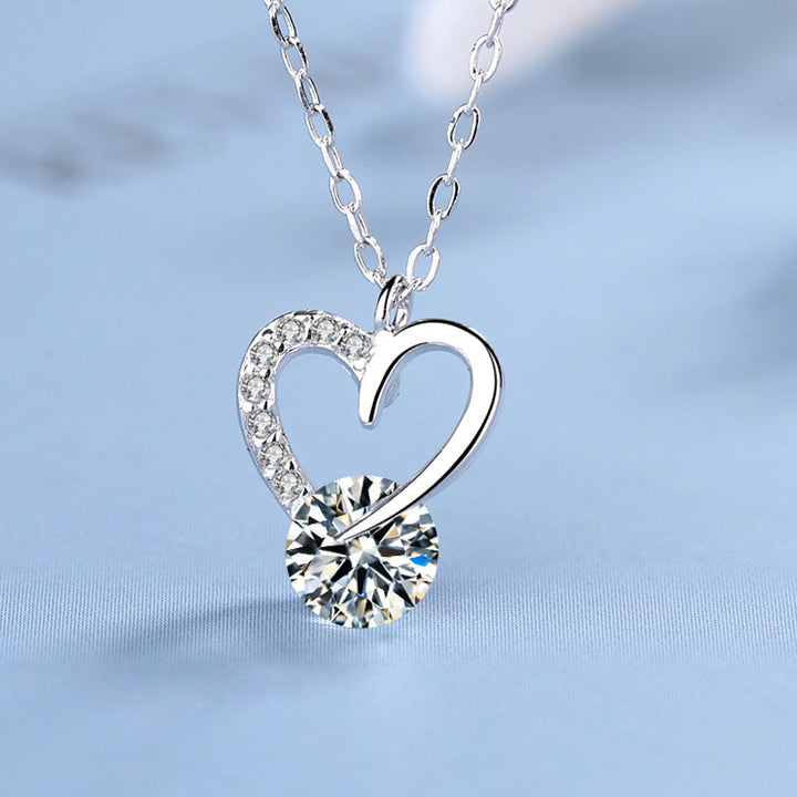 Ladies Necklace with Elegant Heart Pendant and Sparkling Zirconia Nin Boutique