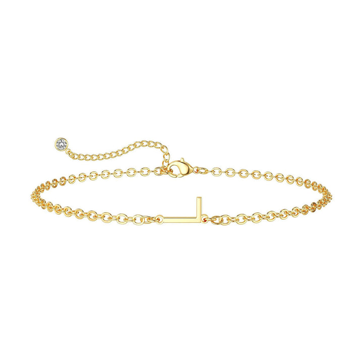 Women’s ankle bracelet with personalized initial and sparkling zirconia detail Nin Boutique