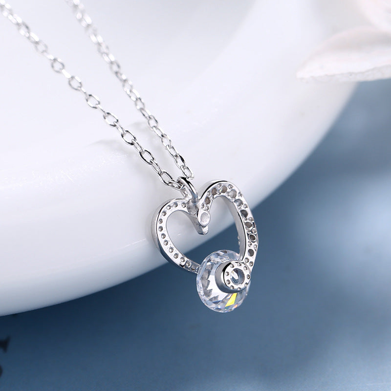Ladies Necklace with Elegant Heart Pendant and Sparkling Zirconia Nin Boutique