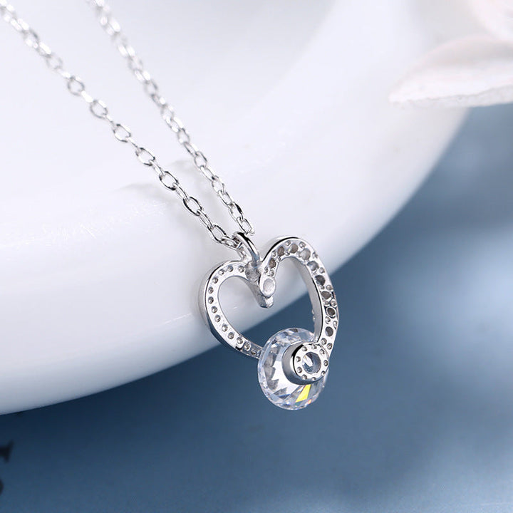 Ladies Necklace with Elegant Heart Pendant and Sparkling Zirconia Nin Boutique