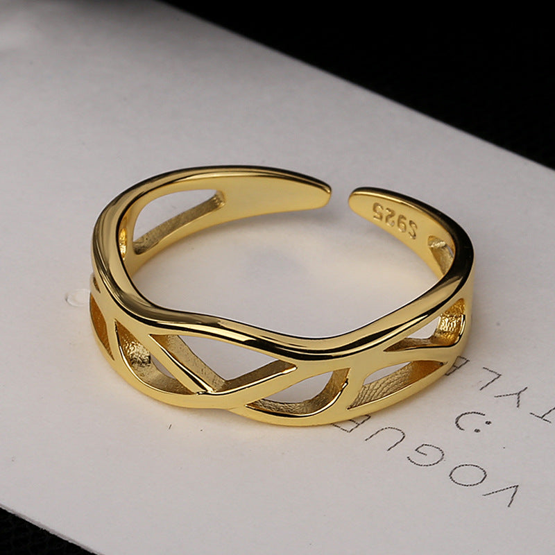 Women's Open Ring with Modern, Curved Design Nin Boutique