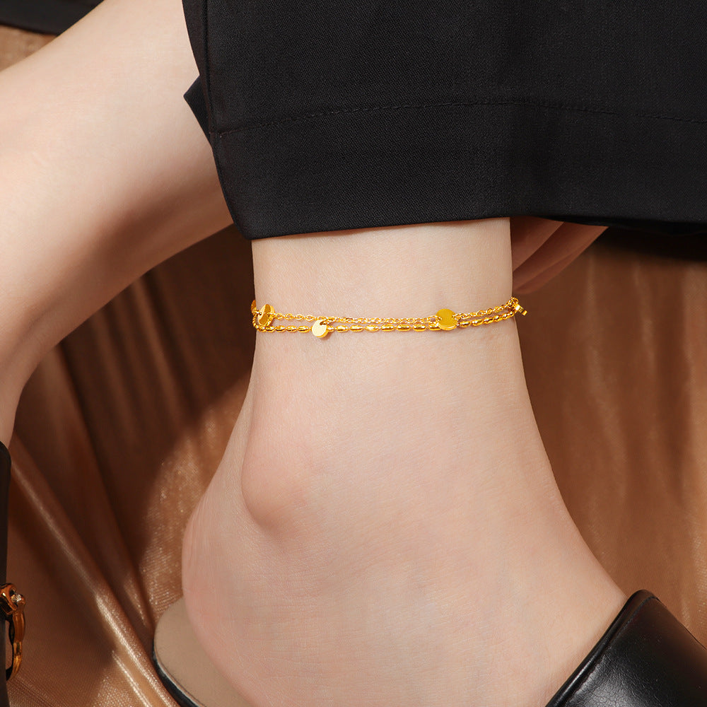 Women's ankle bracelet with delicate pendants and intricate design Nin Boutique