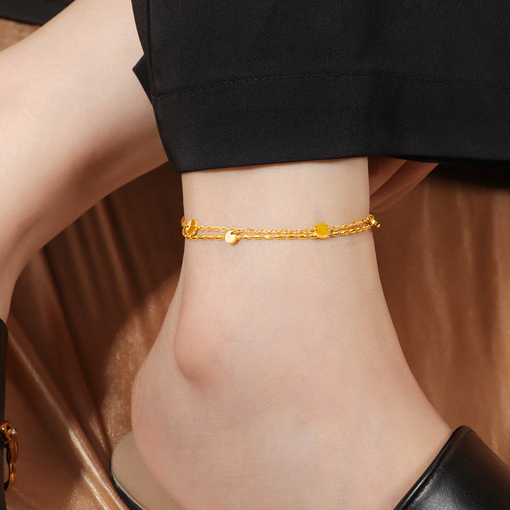 Women's ankle bracelet with delicate pendants and intricate design Nin Boutique