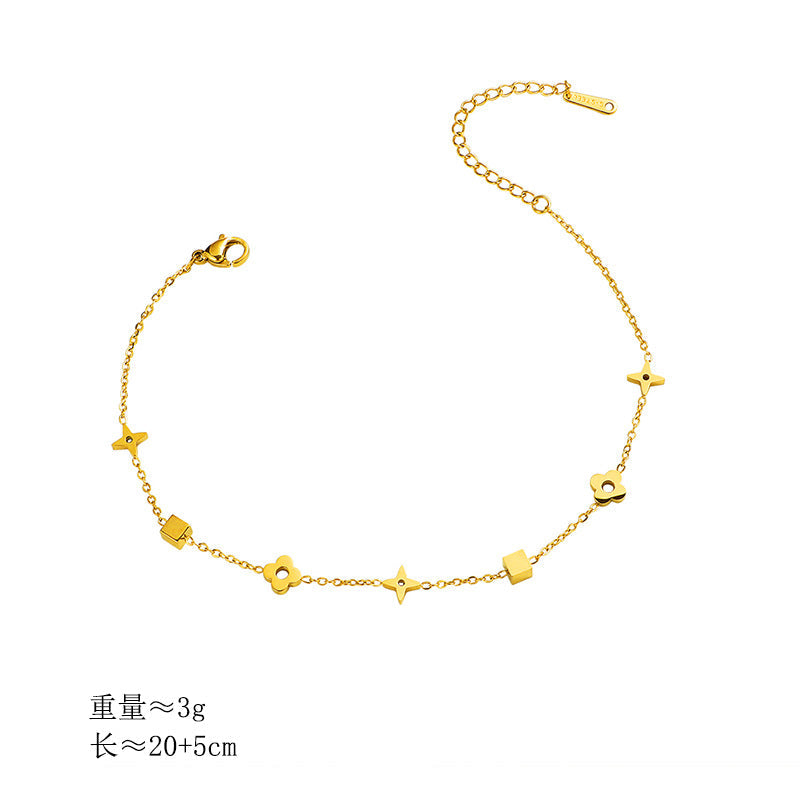 Women’s ankle bracelet with geometric charms Nin Boutique