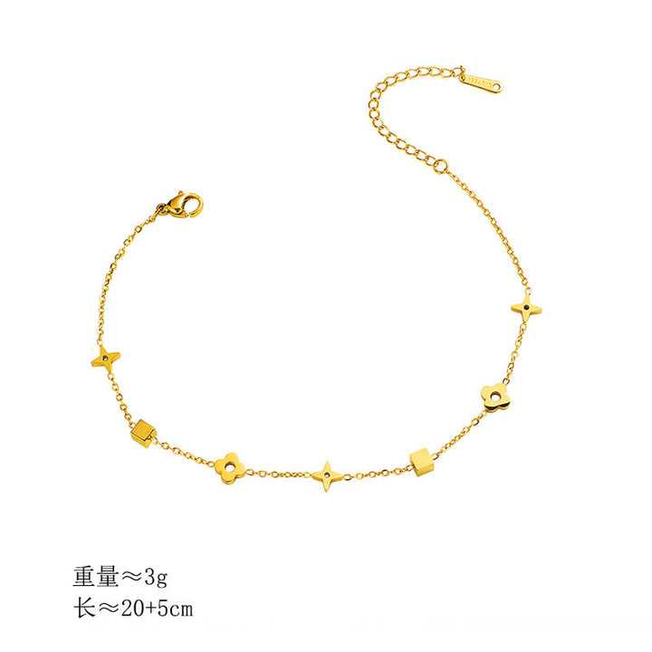 Women’s ankle bracelet with geometric charms Nin Boutique