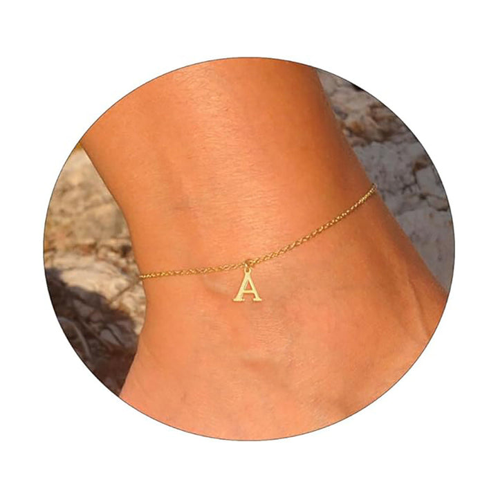 Women's ankle bracelet with personalized initial Nin Boutique