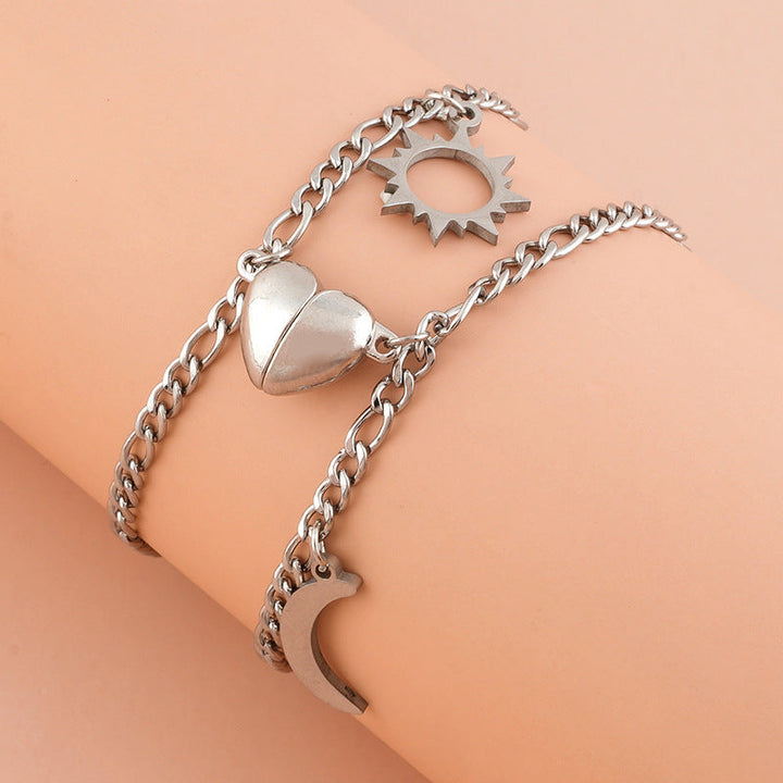 Women's Anklets with Moon and Heart Pendant Nin Boutique