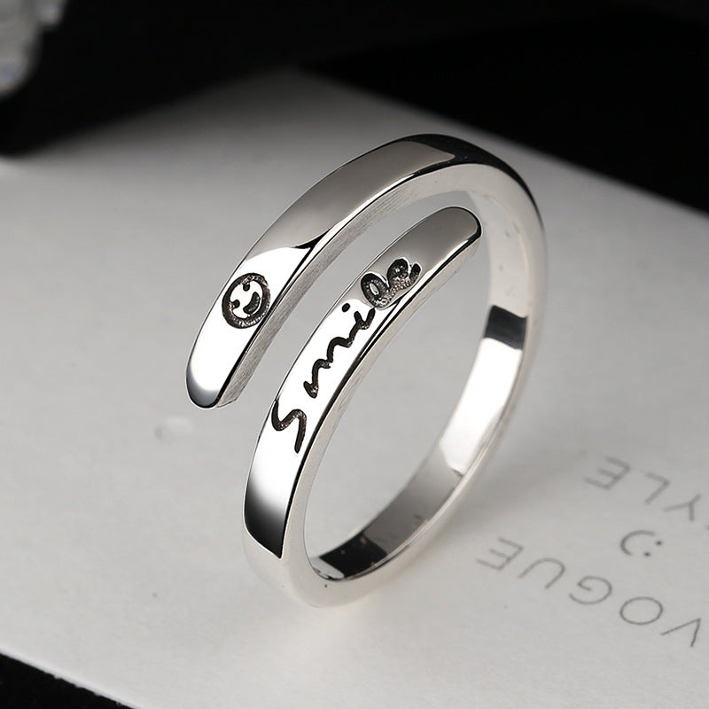 Ladies ring with modern inscription and delicate structure Nin Boutique