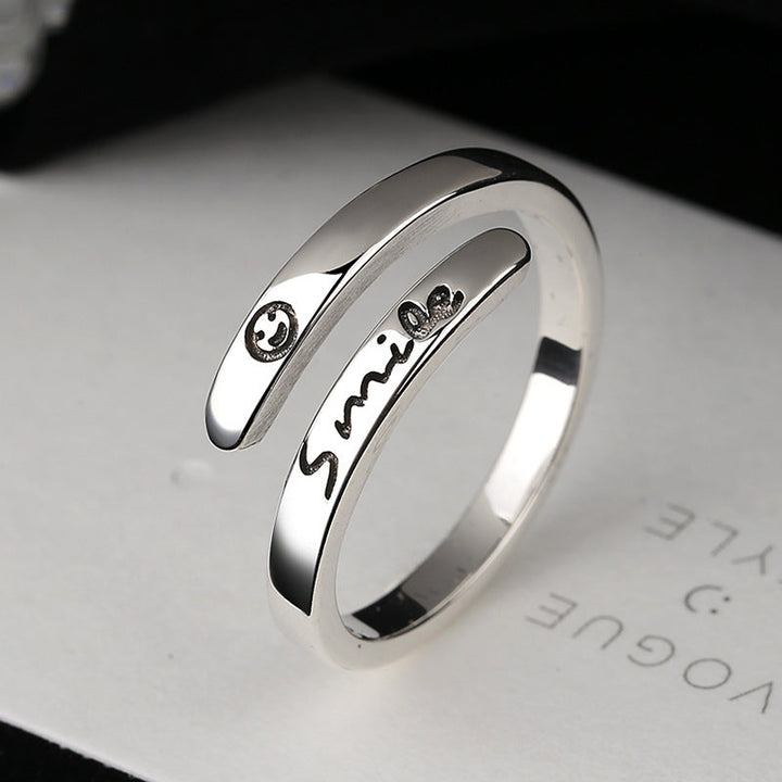 Ladies ring with modern inscription and delicate structure Nin Boutique