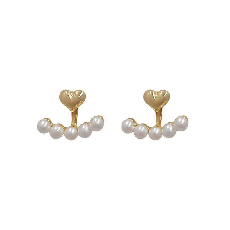 Women's earrings with playful heart and pearl pattern Nin Boutique