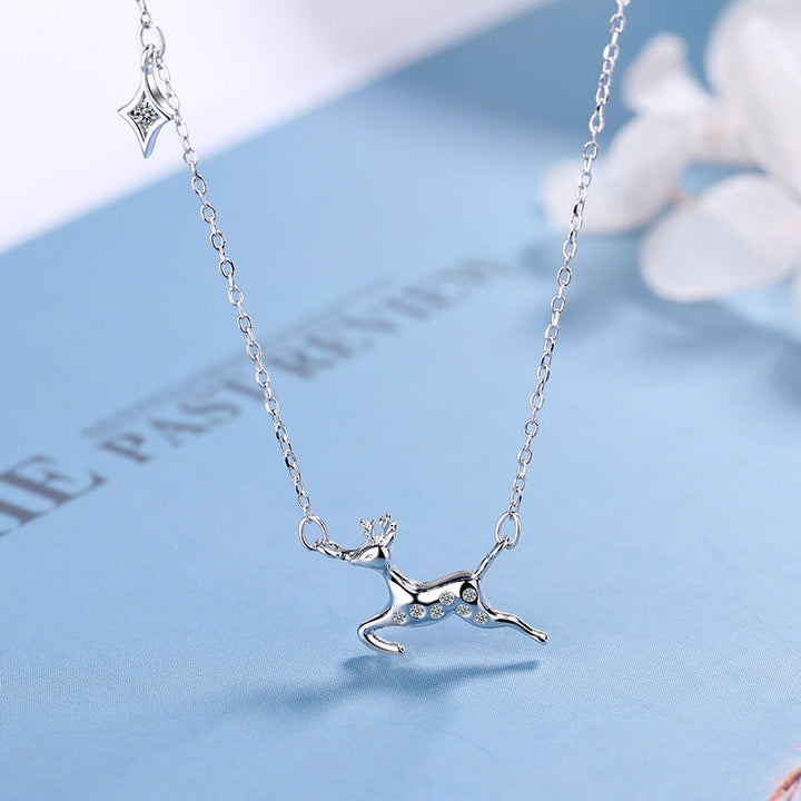 Women's necklace with stylish deer design and sparkling accents Nin Boutique