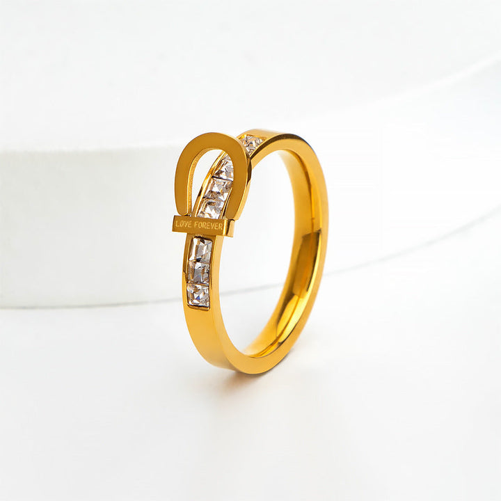Women Stylish Fashionable Ring with Shiny Zirconia Stones Nin Boutique