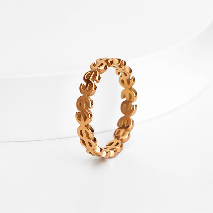 Women's Ring with Modern Dollar Sign Design Nin Boutique