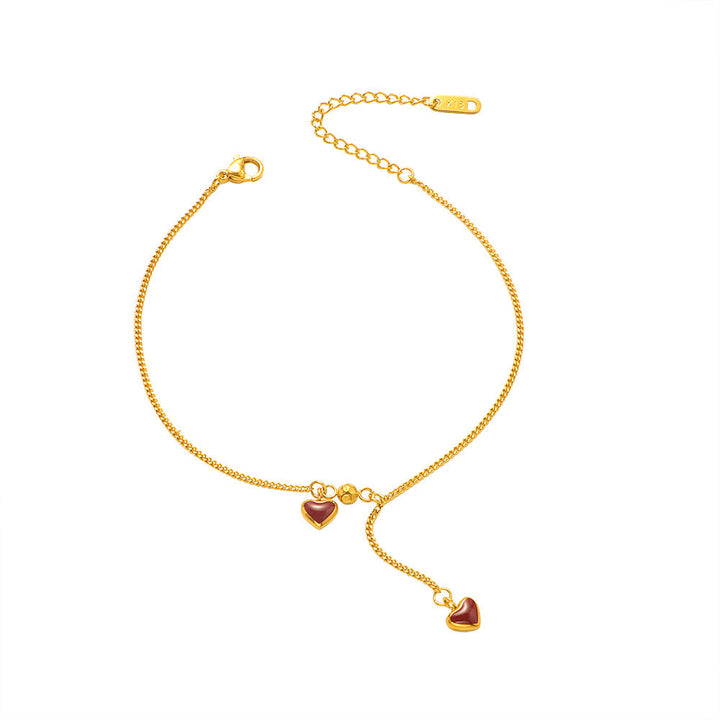 Women's ankle bracelet with heart-shaped charms Nin Boutique