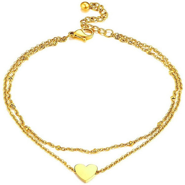 Ladies ankle bracelet with heart-shaped charms and delicate design Nin Boutique
