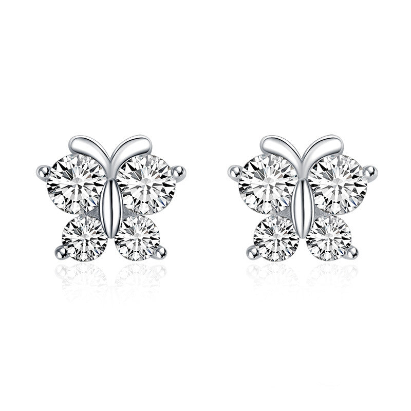 Ladies earrings in elegant butterfly design with sparkling zirconia Nin Boutique