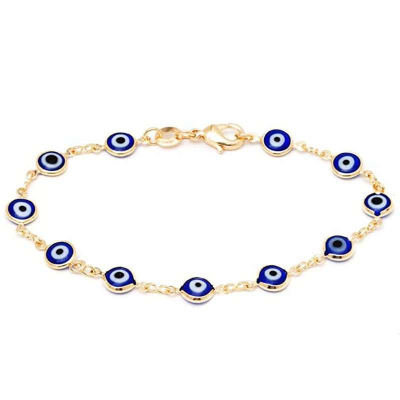 Ladies ankle bracelet with protective eyes and delicate design Nin Boutique