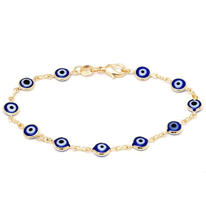 Ladies ankle bracelet with protective eyes and delicate design Nin Boutique