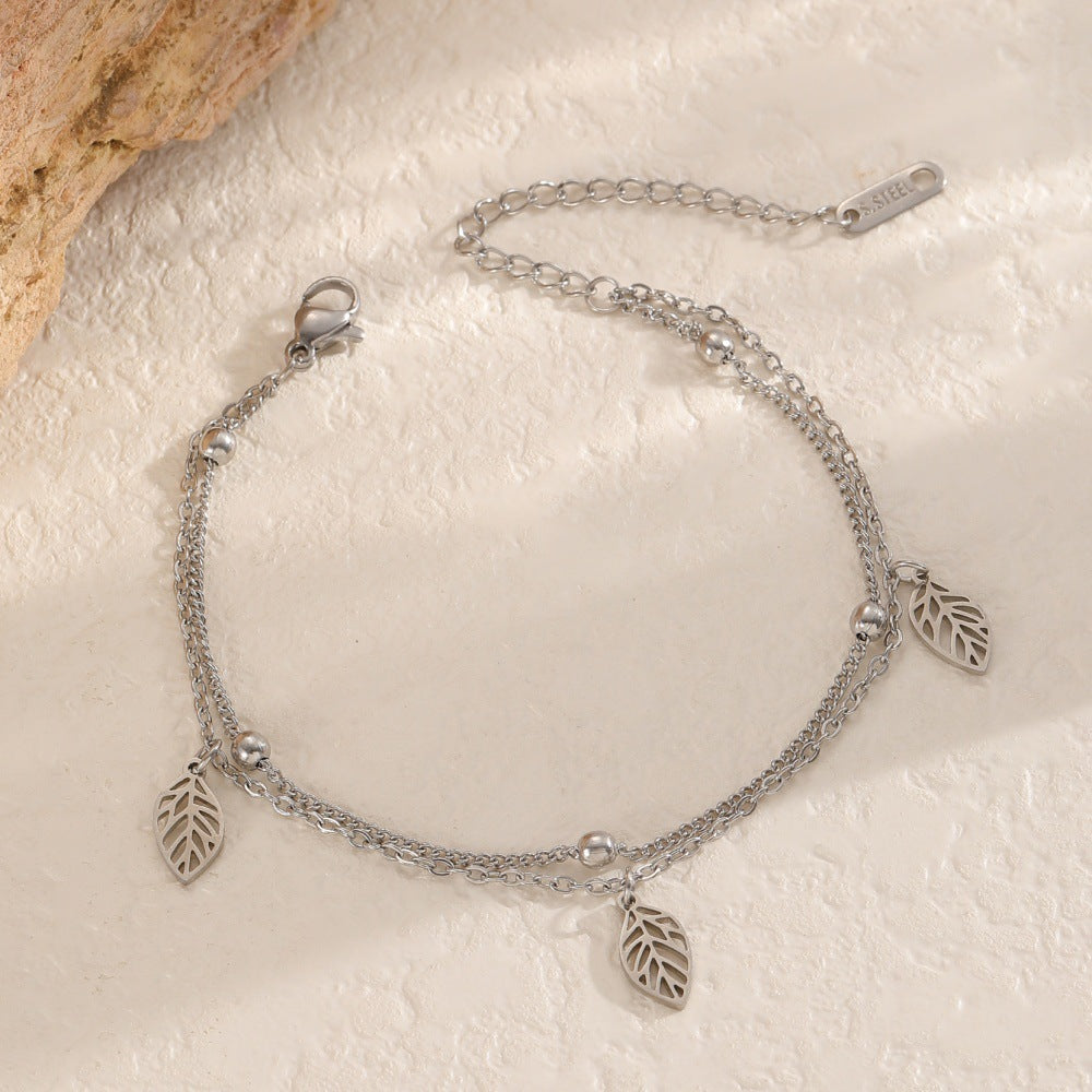 Ladies Glücksblatt bracelet made of high-quality stainless steel Nin Boutique