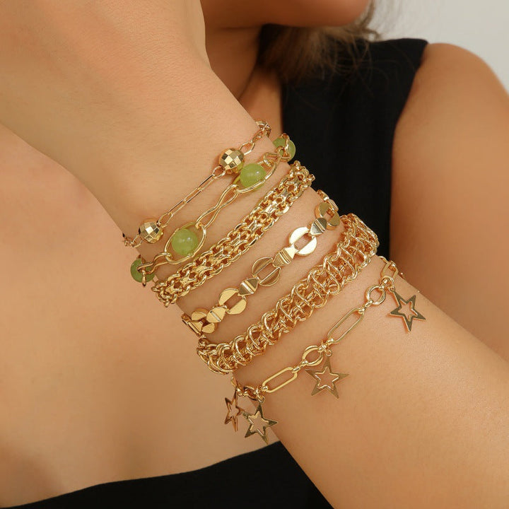 Ladies bracelet with intricately woven design and noble semi-precious stones Nin Boutique