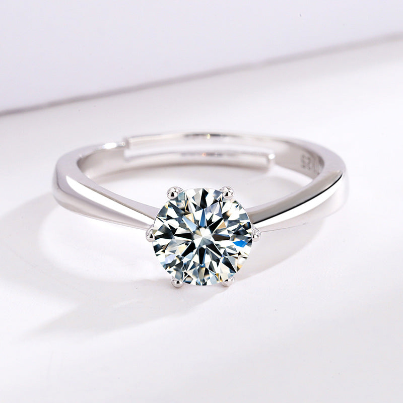 Women's ring with sparkling crystal in classic design Nin Boutique