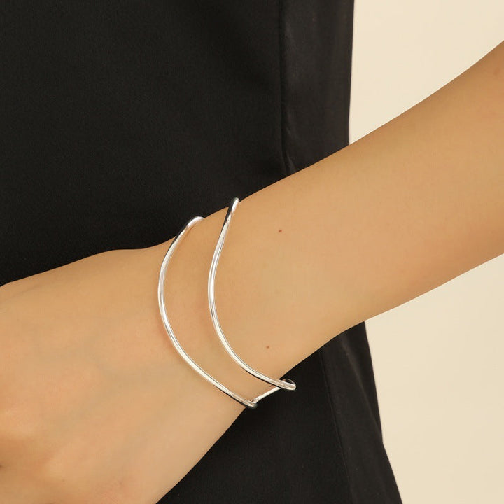 Women's Open Cuff Bracelet with Elegant Curved Design Nin Boutique