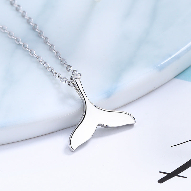 Women's necklace with stylish whale tail pendant Nin Boutique